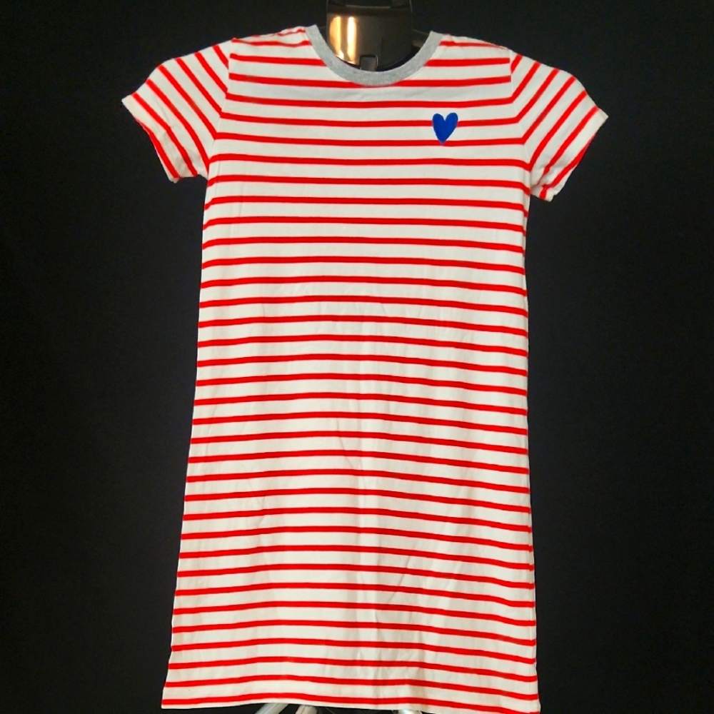 NWT- Gymboree- Girl's Red and White Striped Shirt Dress - Sz M